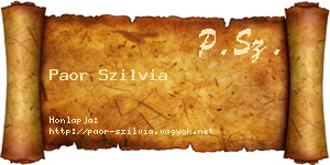 Paor Szilvia névjegykártya